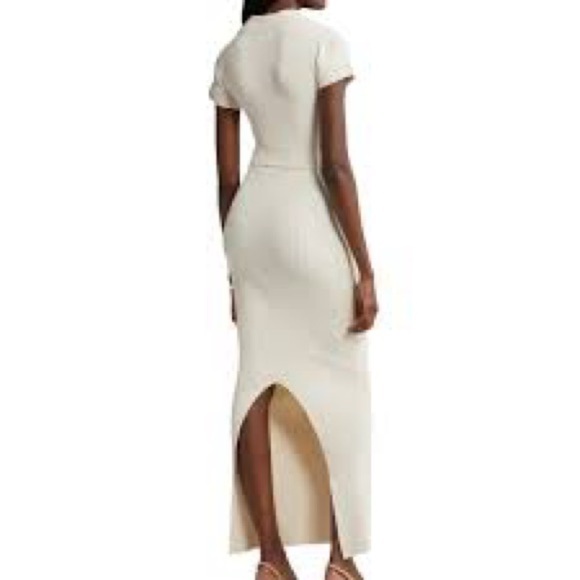 MOON RIVER Rib Pencil Dress Cream - Picture 2 of 4